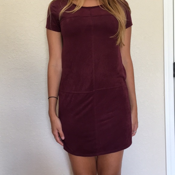 HOST PICK Burgundy Suede Dress - Picture 2 of 3